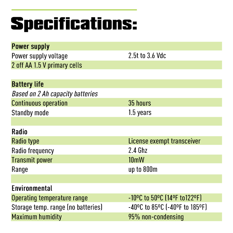 Product specification sheet for Model T24-HR wireless load cell